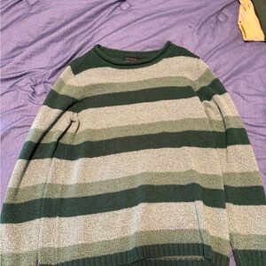 Bobbie Brooks Men's Forest and Sage Striped Crewneck Sweater